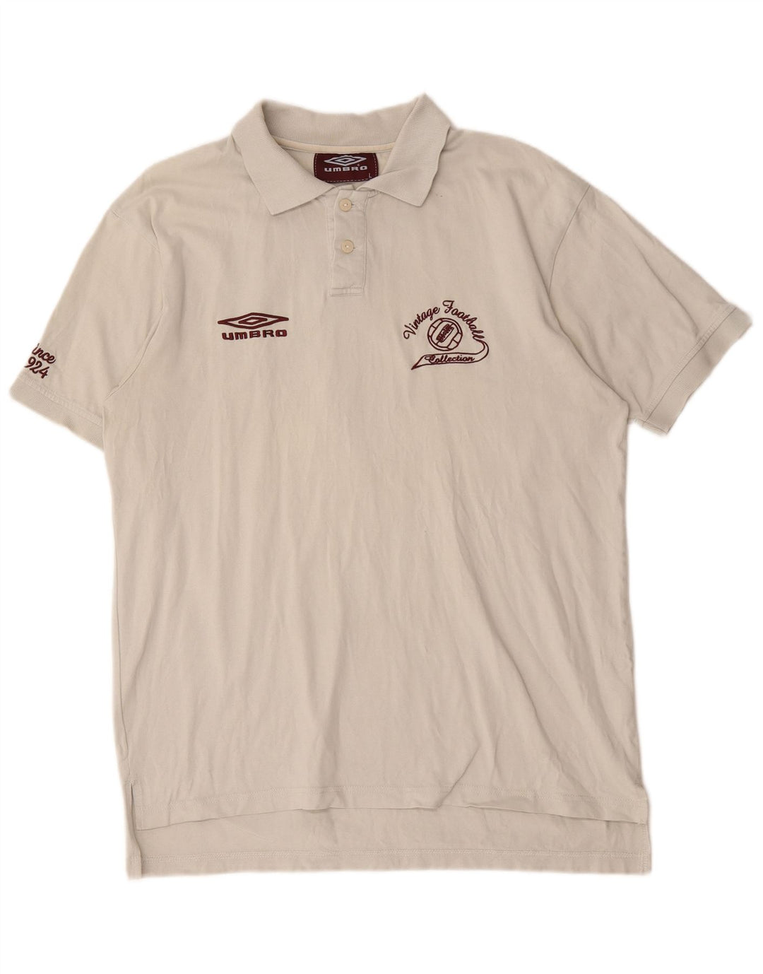 Męska koszulka polo Umbro z grafiką, duża, biała, bawełniana