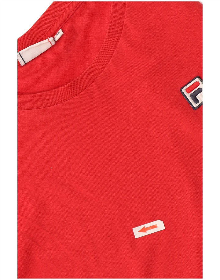 T-shirt damski Fila Top UK 14 Średni czerwony bawełniany