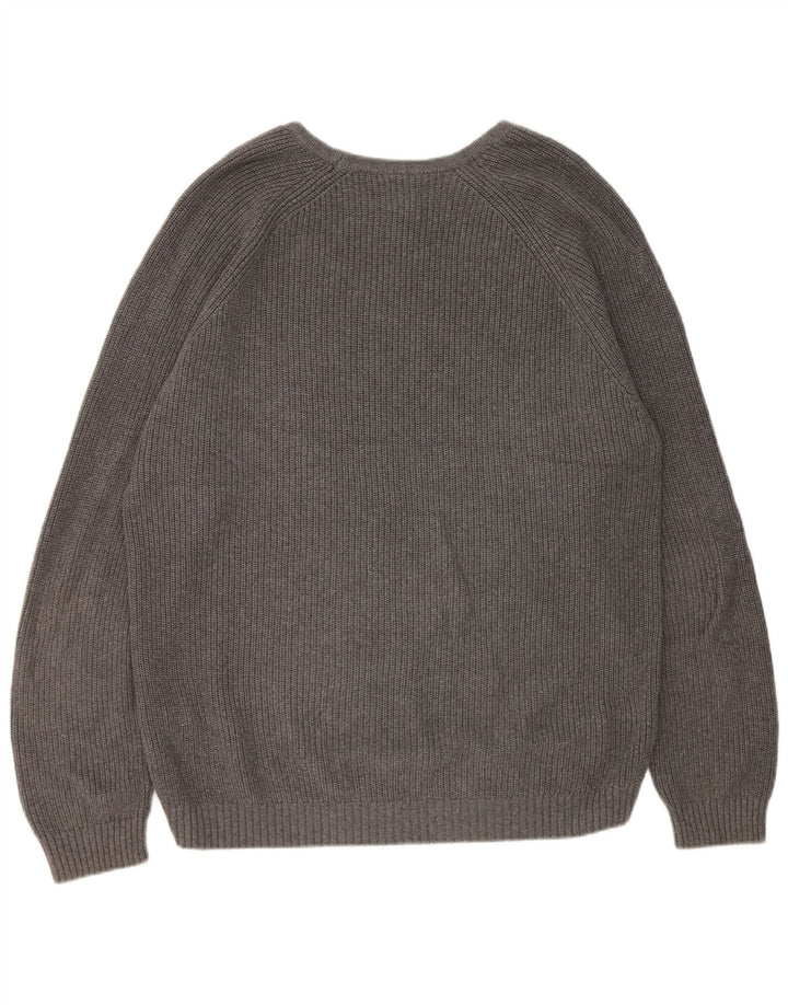 Męski sweter z dekoltem w łódkę Zara XL, szary, bawełniany