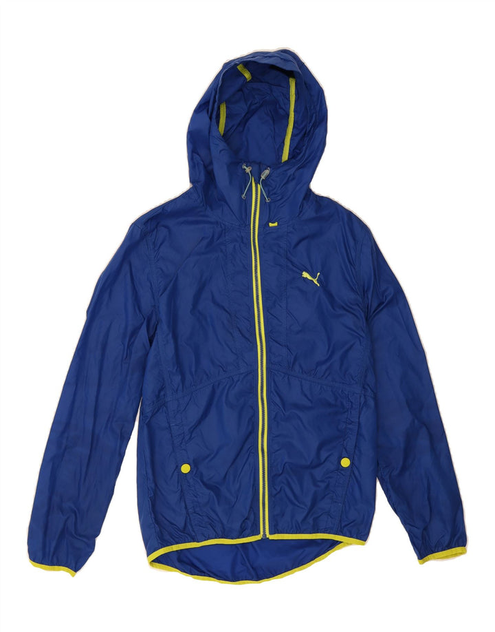 PUMA Mens Hooded Rain Jacket UK 36 Small Blue Polyester Vintage Puma and Second-Hand Puma from Messina Hembry 