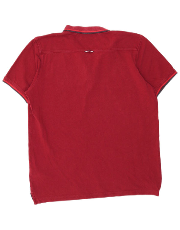 Męska koszulka polo Slim Fit Tommy Hilfiger 2XL, bordowa bawełna