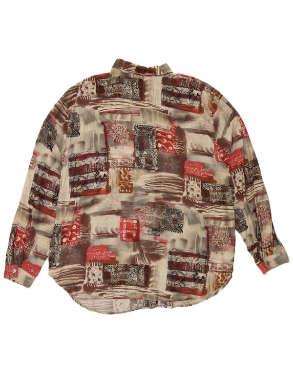 Damska bluzka koszulowa oversize w stylu vintage IT 48 XL Wielobarwny patchwork
