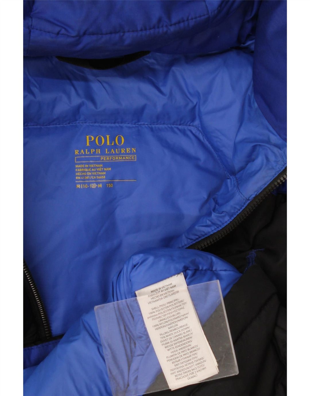 Polo Ralph Lauren Chłopięca wyściełana kurtka 10-11 lat, średni czarny kolor