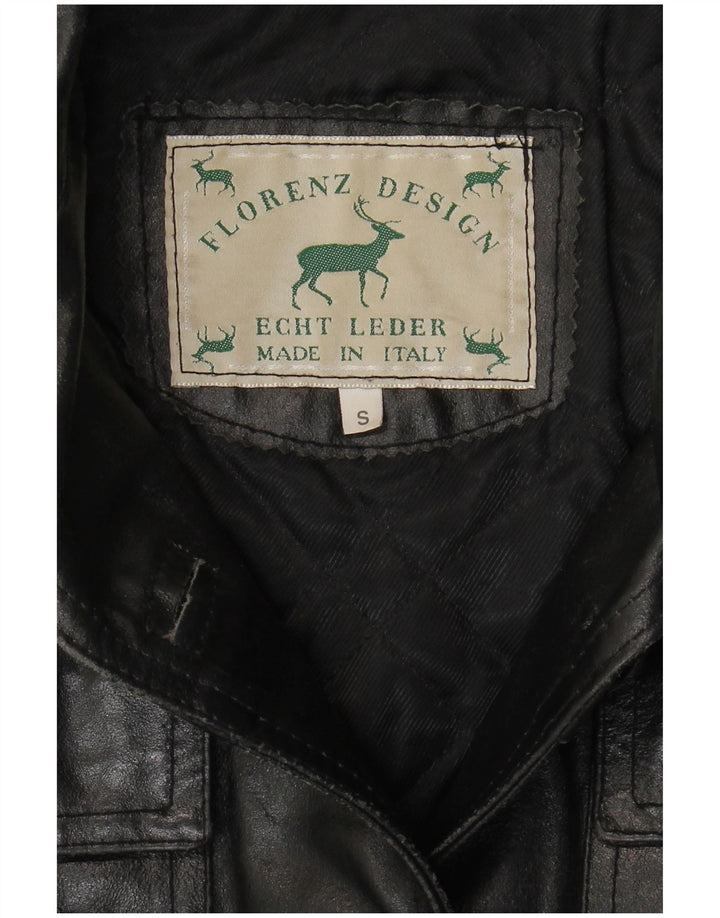 Vintage damska kurtka skórzana UK 10, mała czarna skóra