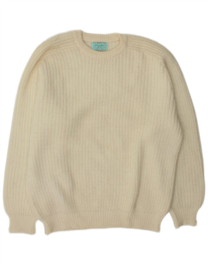 Męski sweter z dekoltem w łódkę Benetton XL w kolorze złamanej bieli