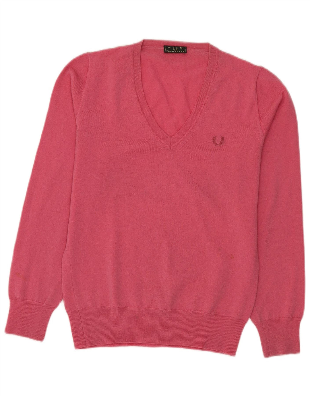 Sweter damski Fred Perry z dekoltem w kształcie litery V, UK 12, średni róż