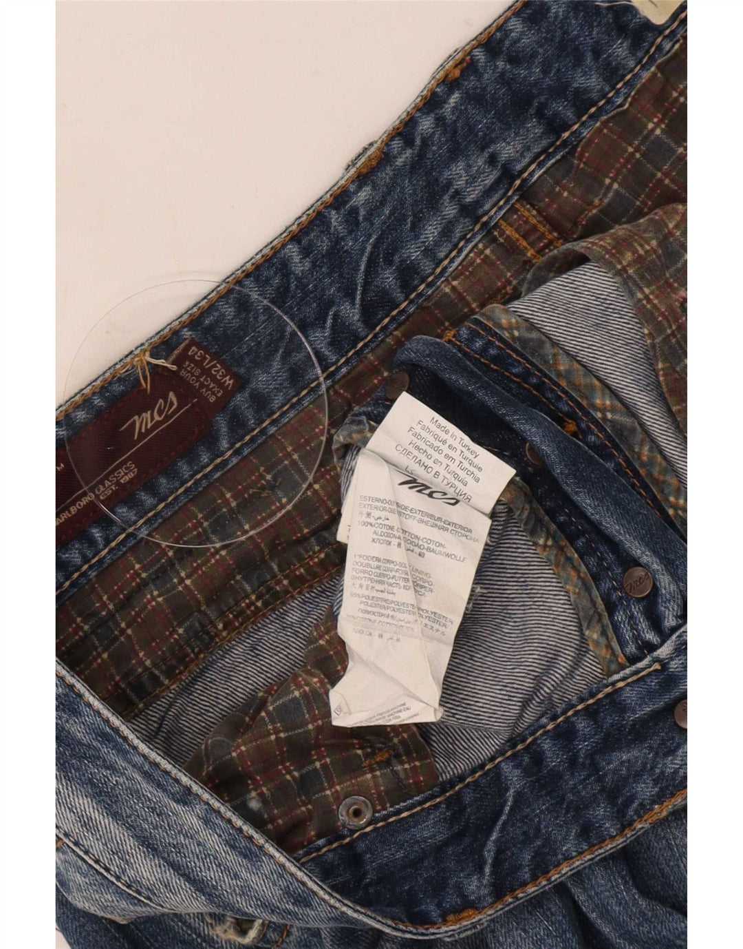 Marlboro Classics Męskie jeansy slim W32 L34 Niebieskie bawełniane