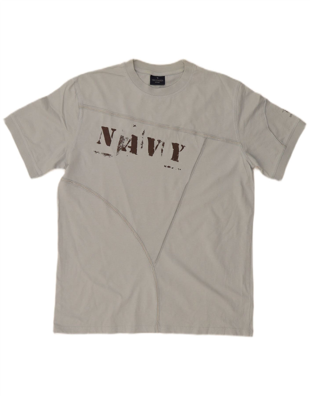 Męska koszulka z grafiką TRUSSARDI Top XL, niebieska, bawełniana