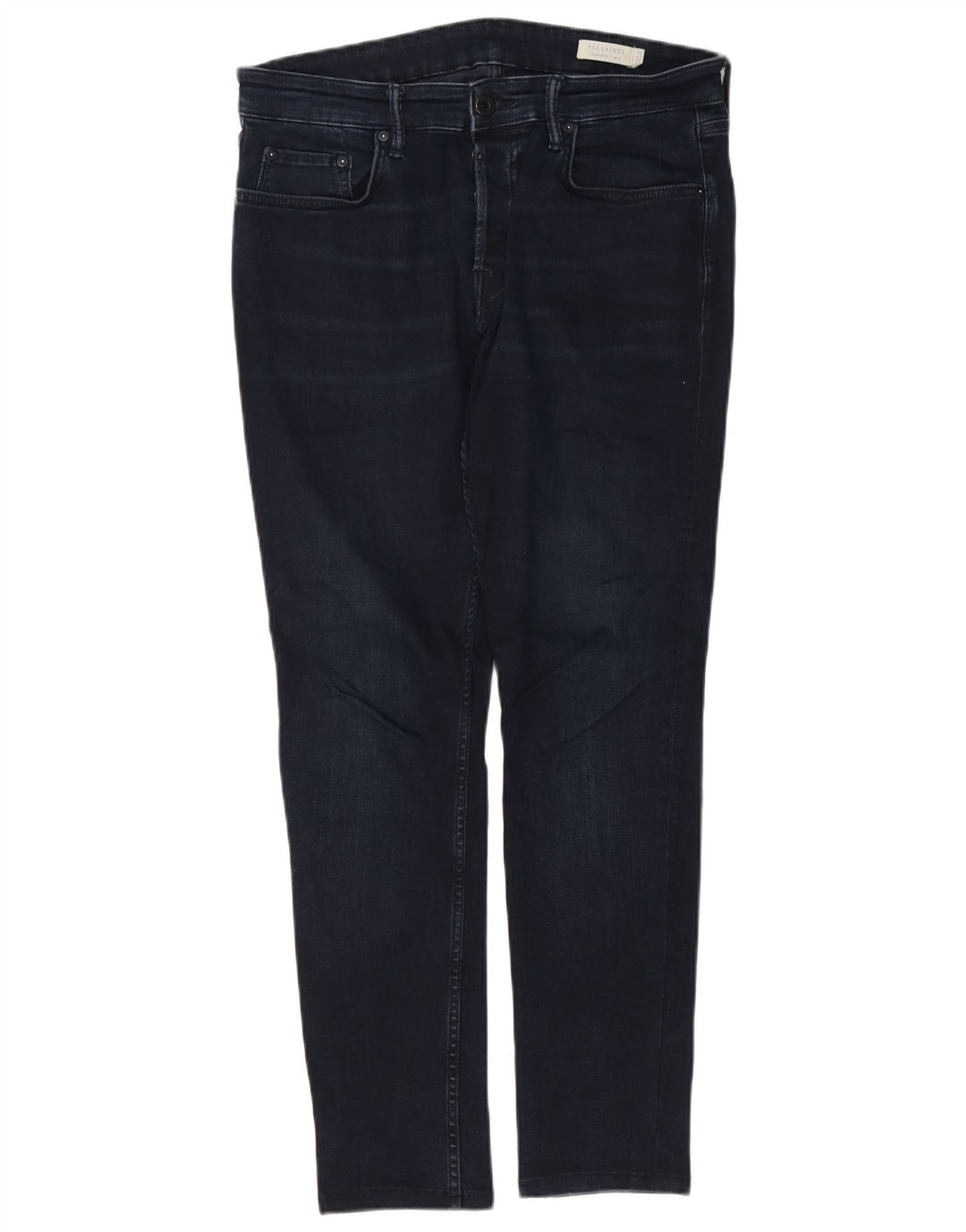 ALL SAINTS Męskie jeansy cigarette slim W32 L29 Granatowa bawełna