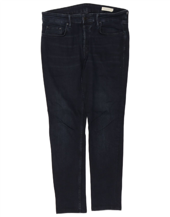 ALL SAINTS Męskie jeansy cigarette slim W32 L29 Granatowa bawełna