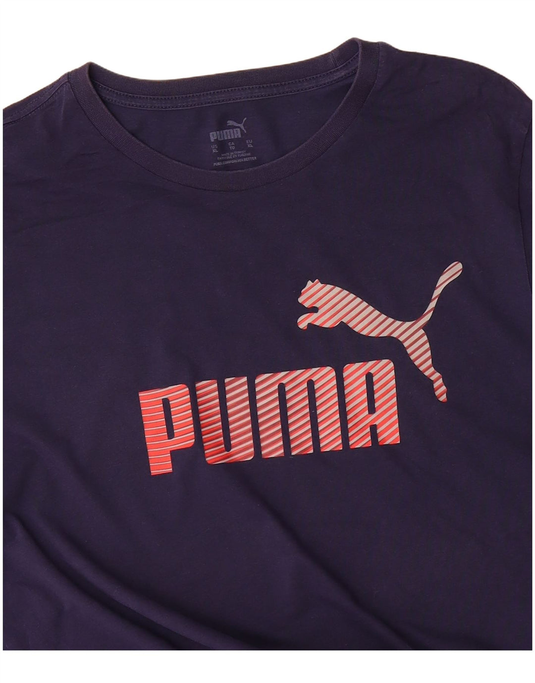 PUMA Mens Graphic T-Shirt Top XL Navy Blue