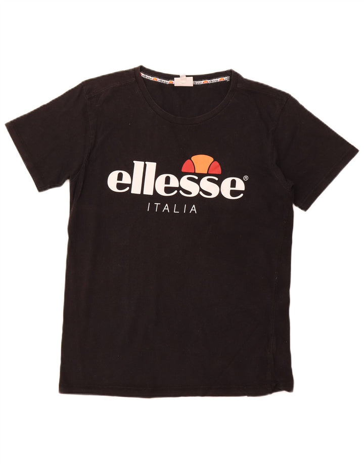 Męski T-shirt z grafiką ELLESSE, mały, czarny, bawełniany