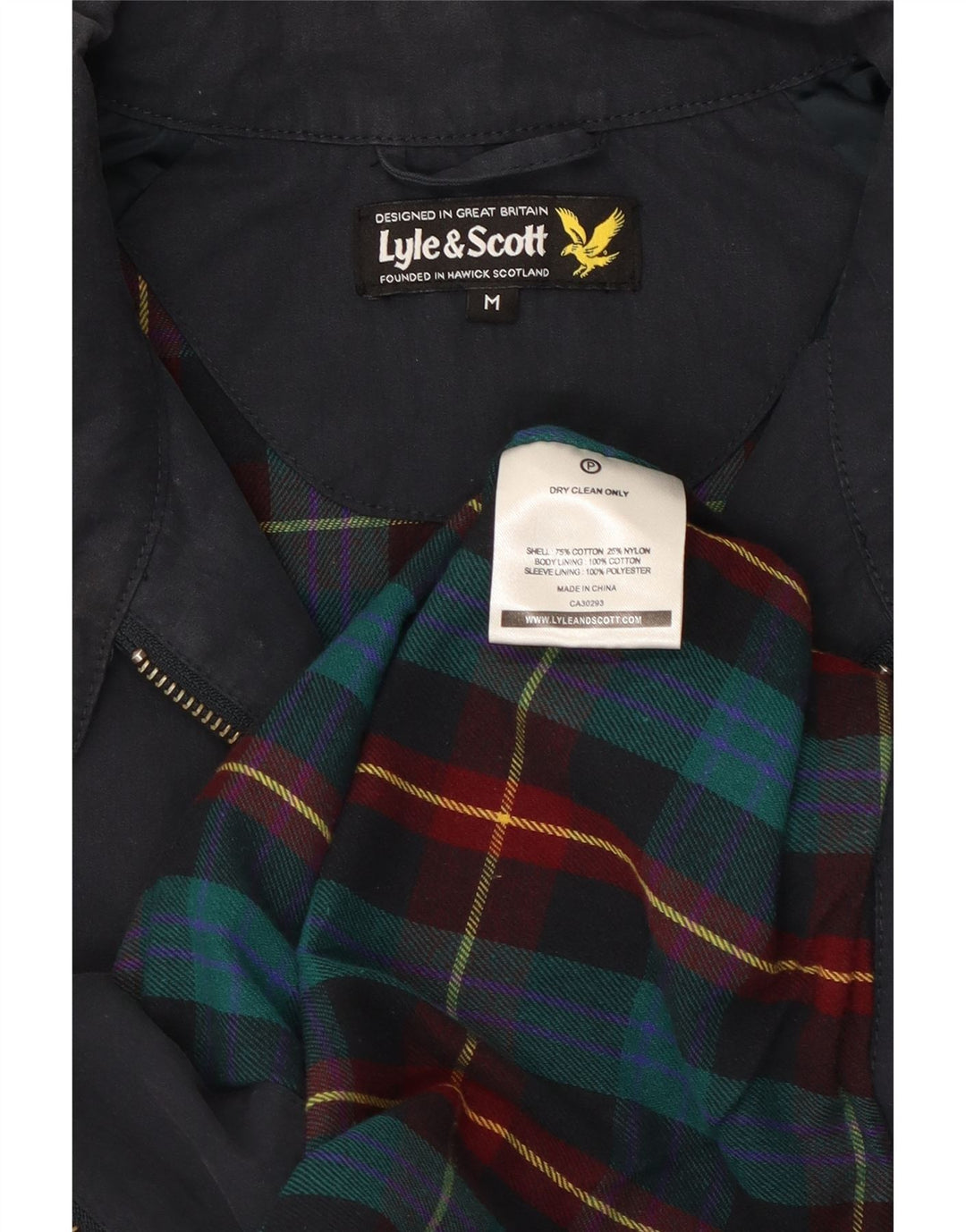 Męska kurtka bomberka Lyle & Scott UK 38, średnia, granatowa, bawełniana