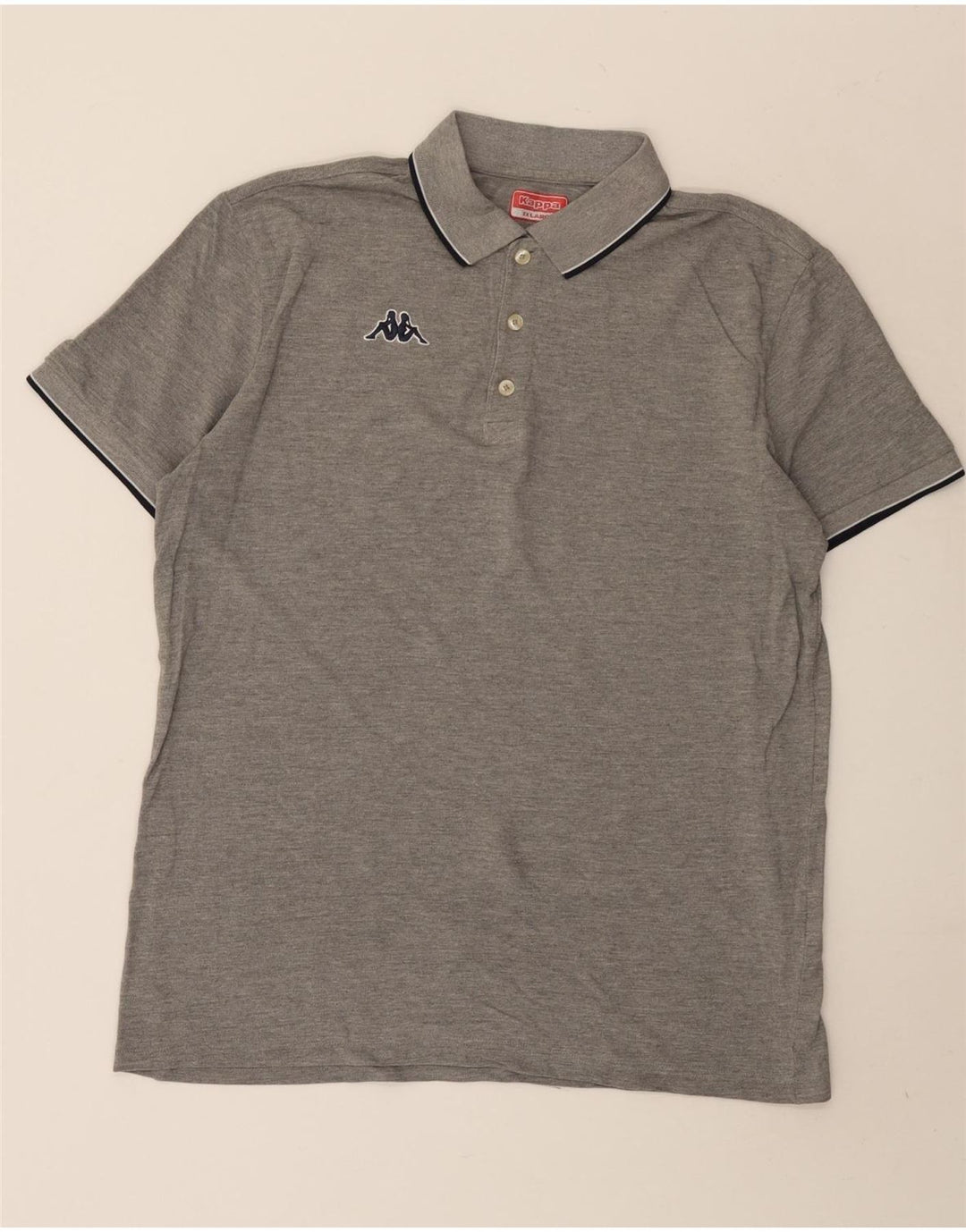Męska koszulka polo Kappa 2XL Szara, bawełniana w paski