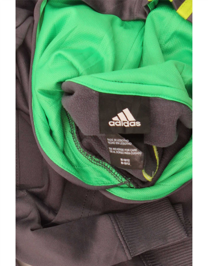 Męska bluza z kapturem Adidas z grafiką, średniej szarości, poliester z blokami kolorów