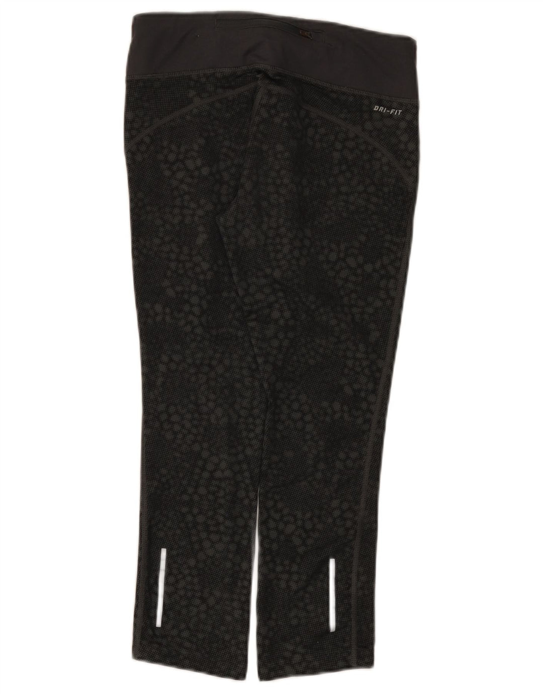 Damskie legginsy Nike Dri Fit Capri UK 8, mały, czarny, geometryczny poliester
