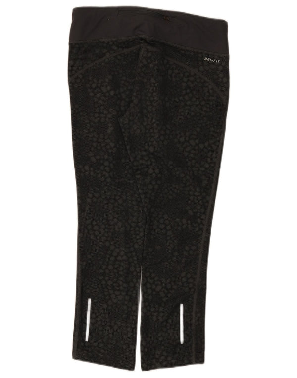 Damskie legginsy Nike Dri Fit Capri UK 8, mały, czarny, geometryczny poliester