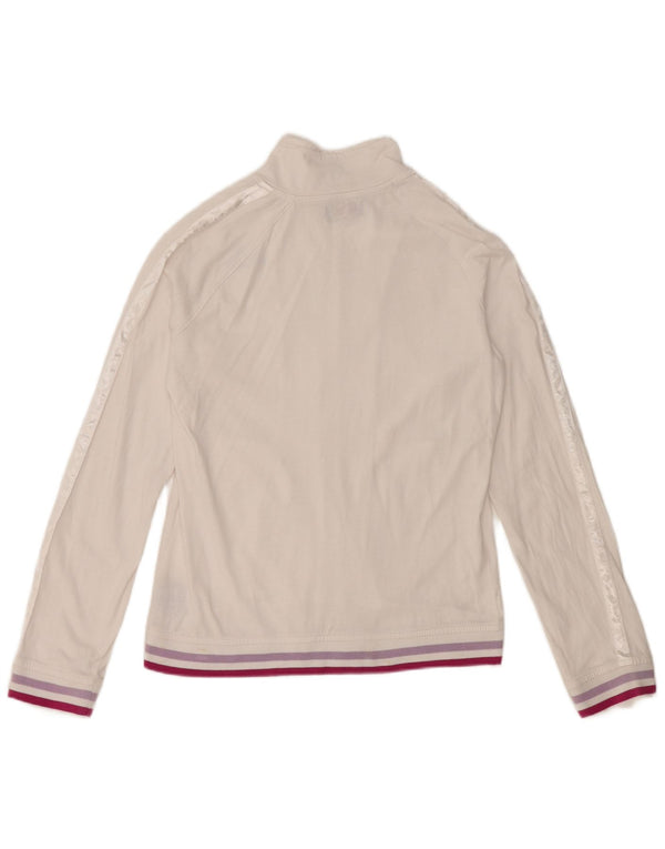 Damska kurtka dresowa Kappa z grafiką UK 14, duża, biała bawełna