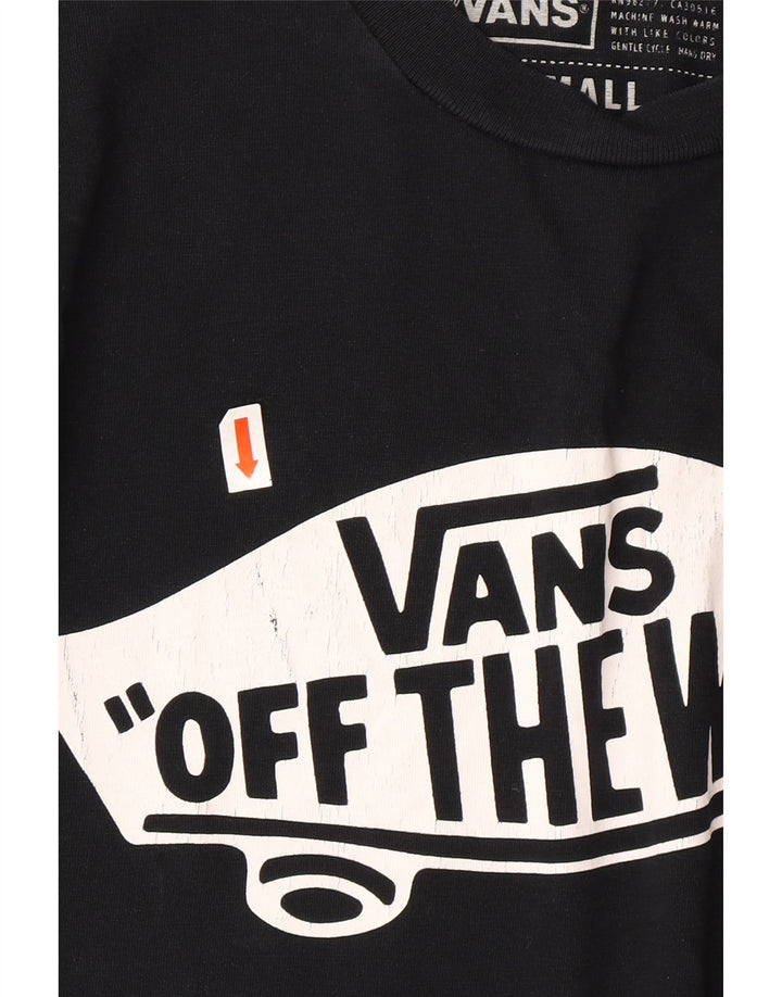 Męski T-shirt z grafiką VANS o dopasowanym kroju, mały, czarny, bawełniany