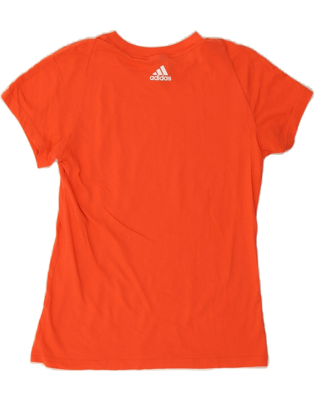 ADIDAS Womens Graphic T-Shirt Top UK 12 Medium Orange Vintage Adidas and Second-Hand Adidas from Messina Hembry 