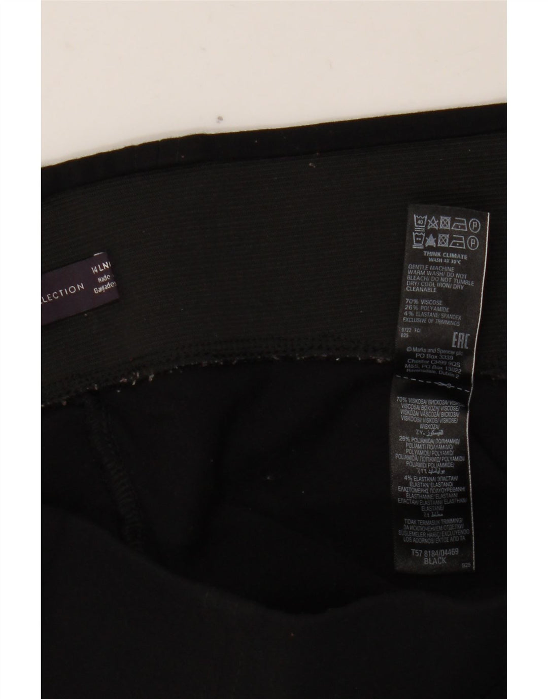 Legginsy damskie MARKS & SPENCER UK 14, duże, czarne, wiskozowe