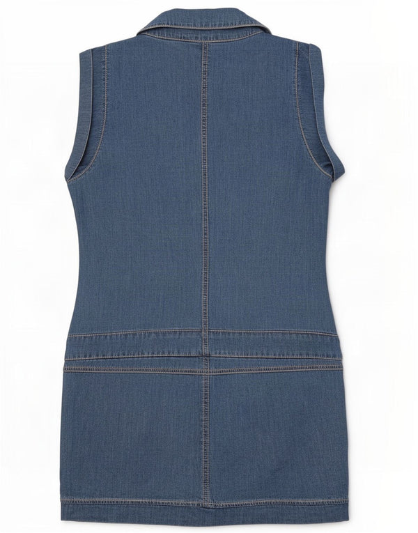 Damska sukienka jeansowa Benetton UK 6 XS, niebieska, bawełniana