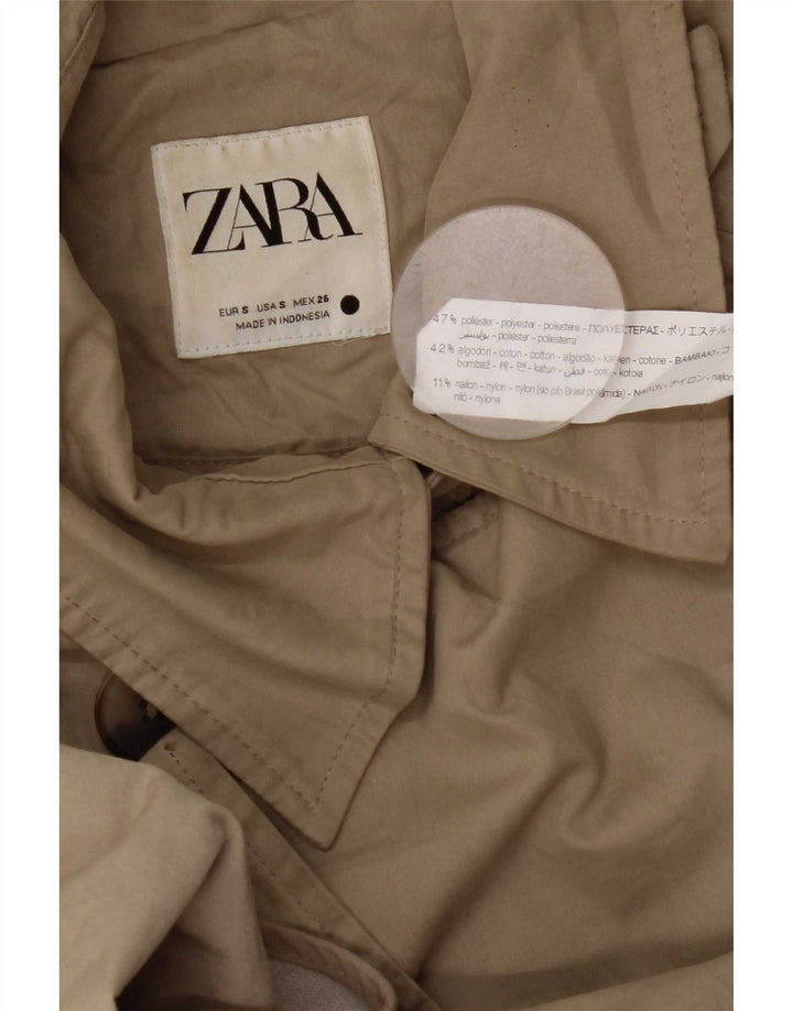 Damski trencz oversize Zara UK 10 Small Beżowy poliester