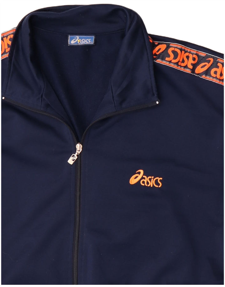 Męska kurtka dresowa Asics z grafiką XL, granatowa, poliester