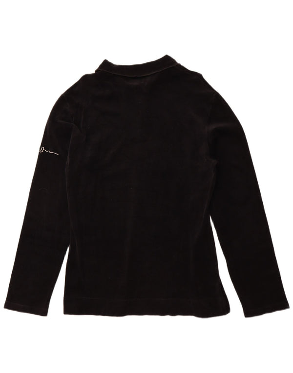 Męska aksamitna koszulka polo Armani Jeans z długim rękawem XL, czarna, bawełniana