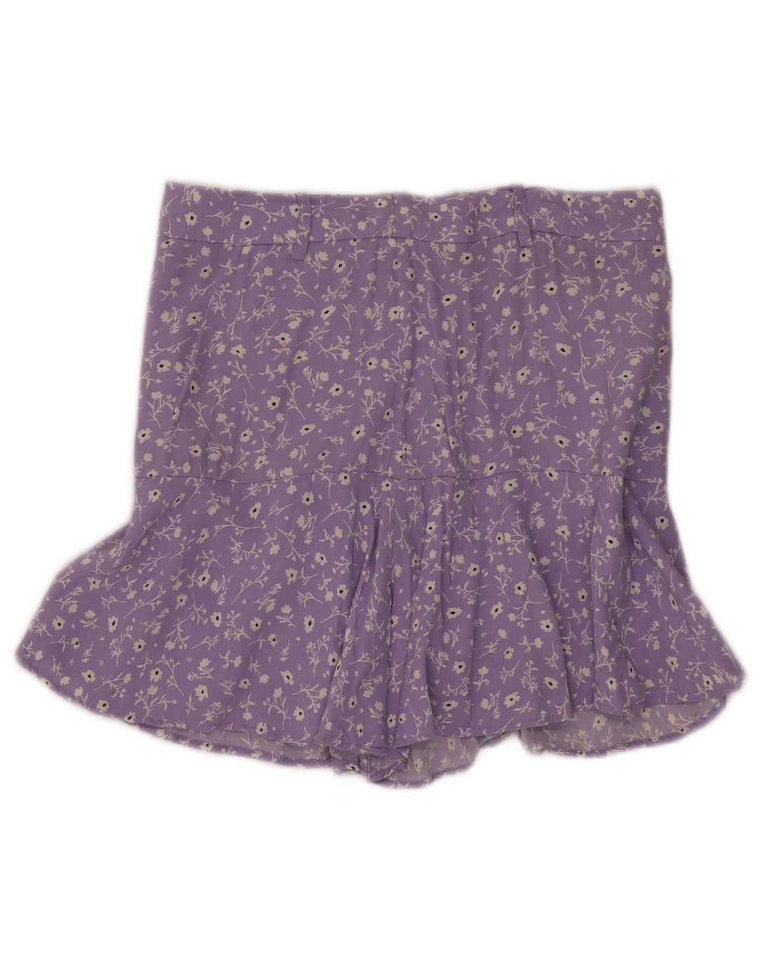 Damska spódniczka mini Zara Medium W28 Fioletowa wiskoza w kwiaty
