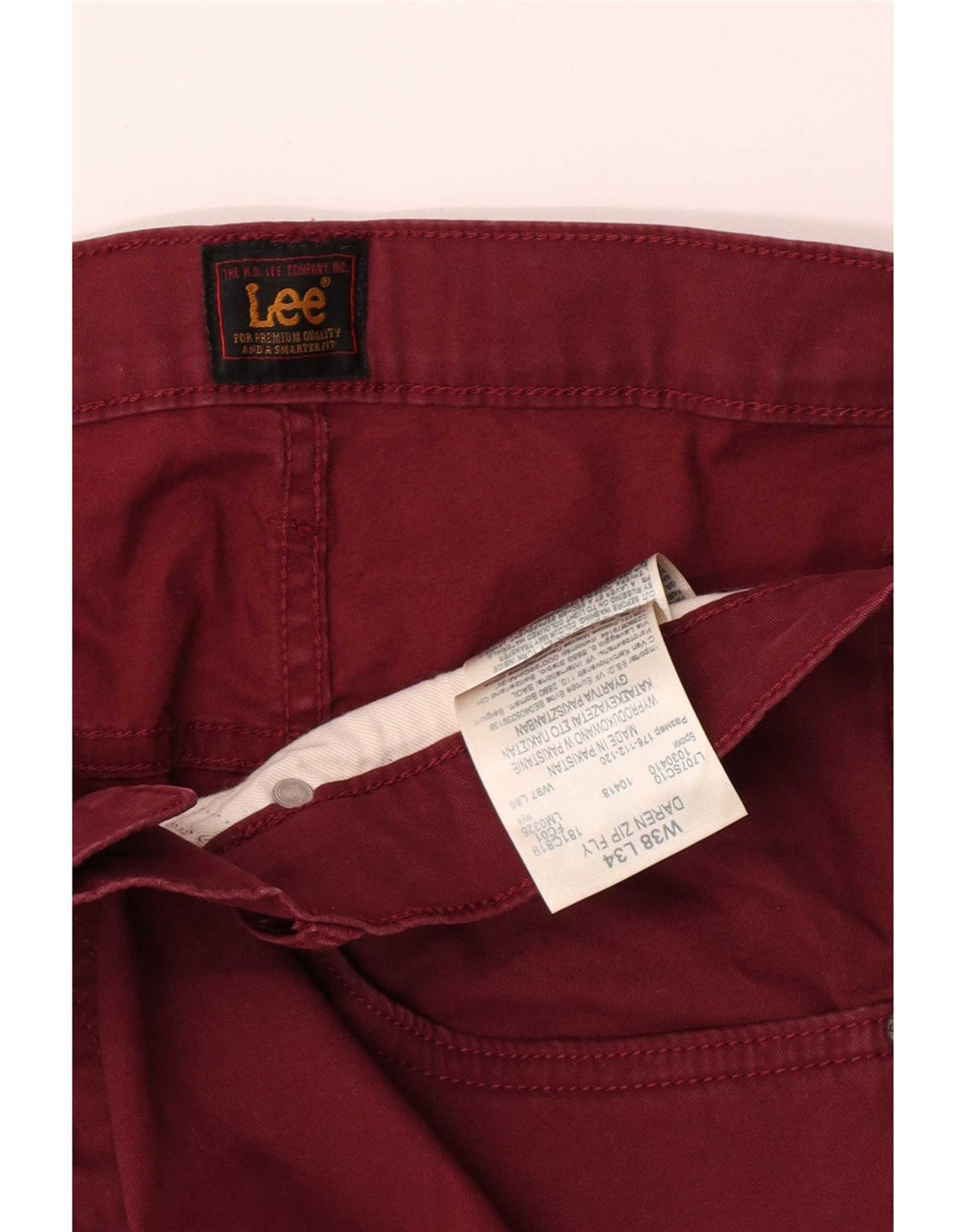 Męskie szorty Lee W38 XL Bordowa bawełna