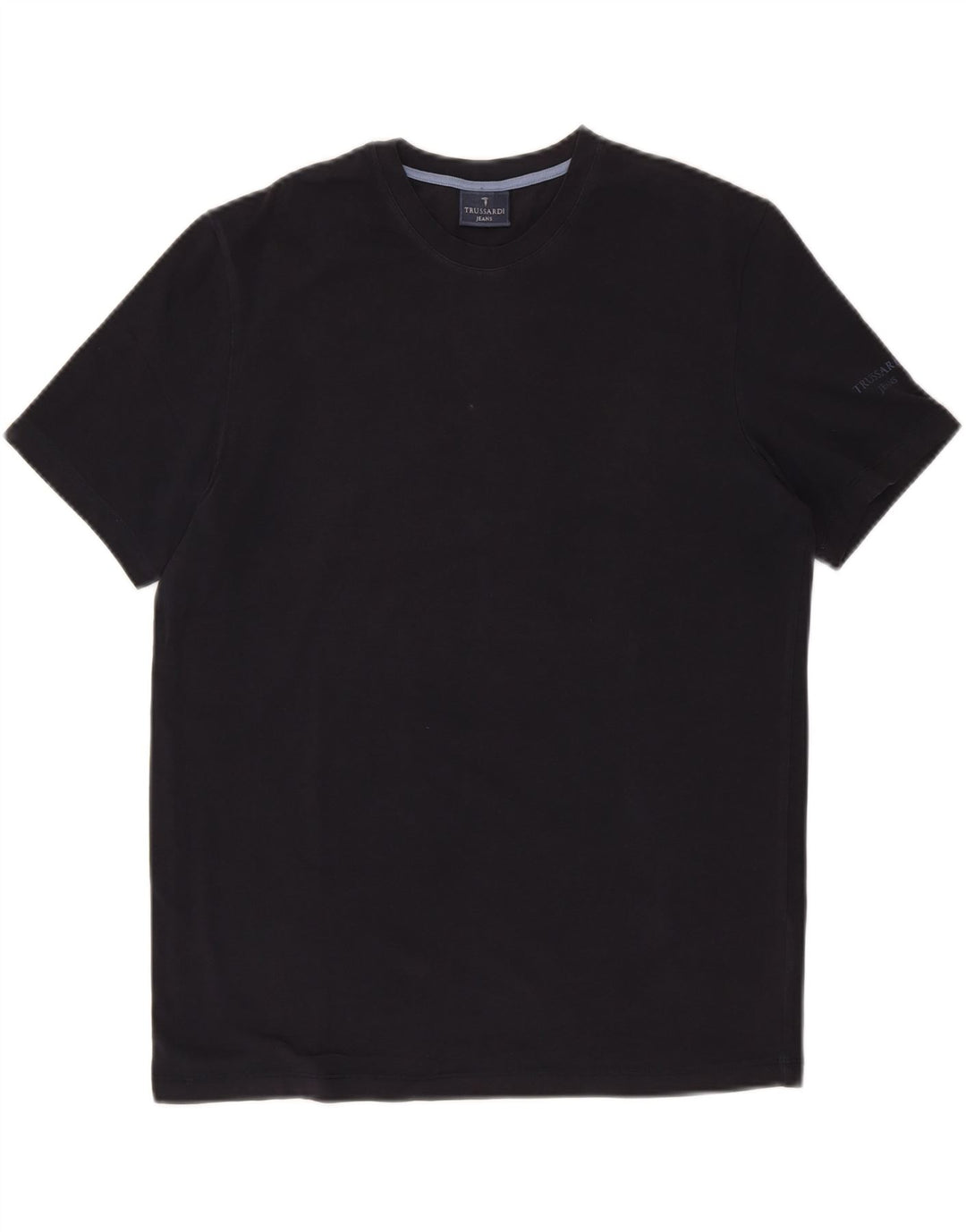 T-shirt męski TRUSSARDI JEANS, średni czarny, bawełniany