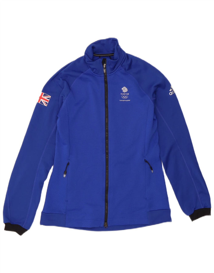 Damska bluza dresowa Adidas UK 12 Średni niebieski poliester