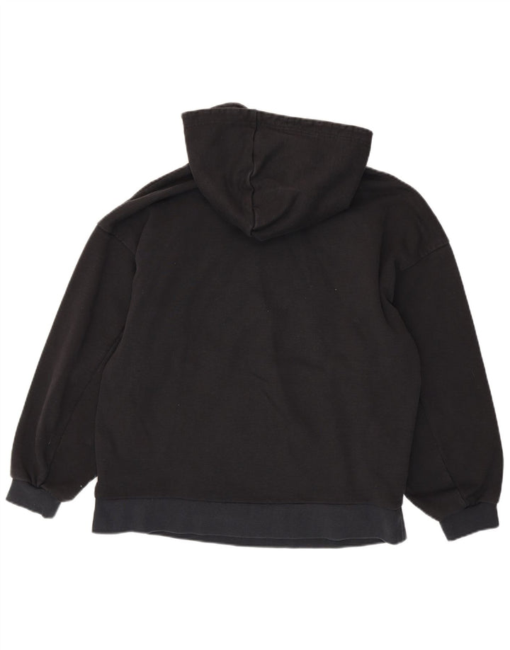 Damski sweter oversize z kapturem ADIDAS UK 10, mały, czarny, z bawełny w kwiaty