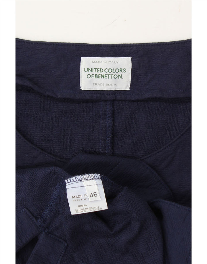 BENETTON Womens Short Sleeve 4 Button Blazer Jacket IT 46 Large Navy Blue Vintage Benetton and Second-Hand Benetton from Messina Hembry 