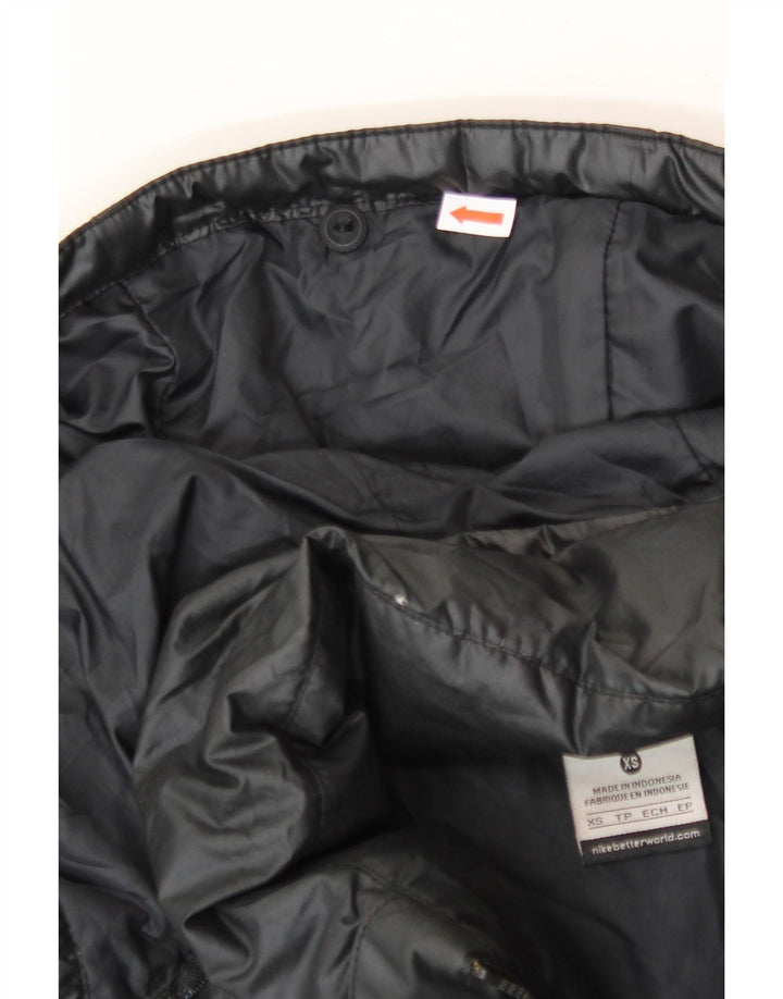 NIKE Womens Hooded Padded Coat UK 6 XS Black Polyester Vintage Nike and Second-Hand Nike from Messina Hembry 