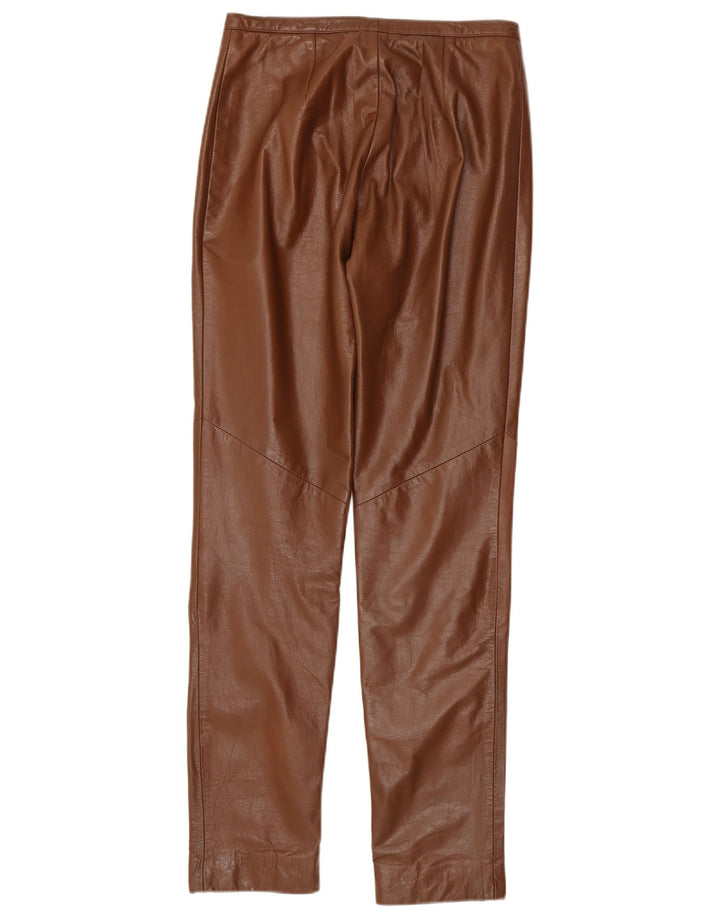 Damskie spodnie skórzane Hennes EU 38 Medium W28 L33 Brązowa skóra