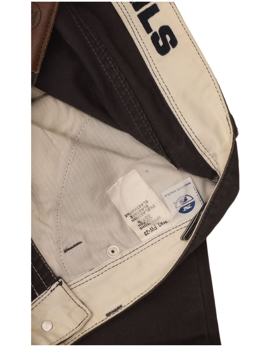 Męskie proste spodnie codzienne NORTH SAILS W32 L34 Szara bawełna