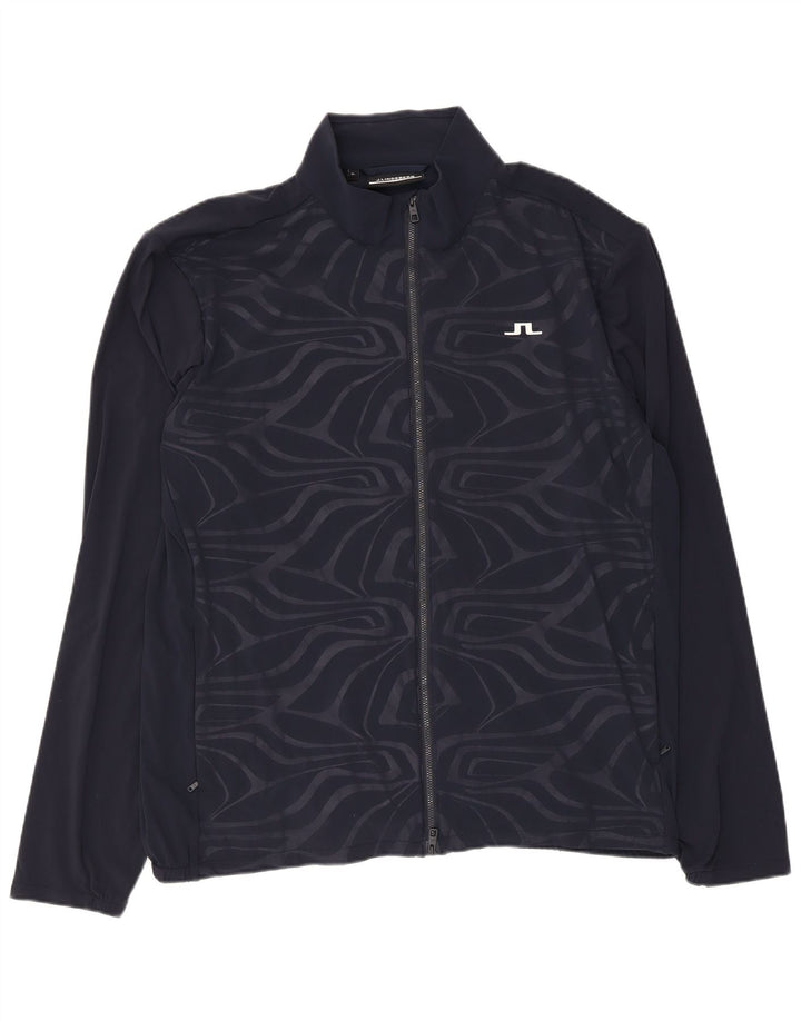 Męska kurtka dresowa J.Lindeberg XL granatowa z geometrycznym nylonem