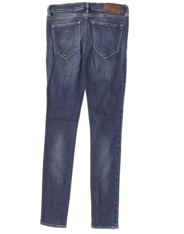 Damskie jeansy skinny All Saints Ashby z niską talią W27 L30 niebieskie