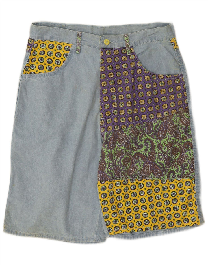 Męskie bermudy Fordocks IT 46 Small W30 Niebieski Patchwork Bawełniany