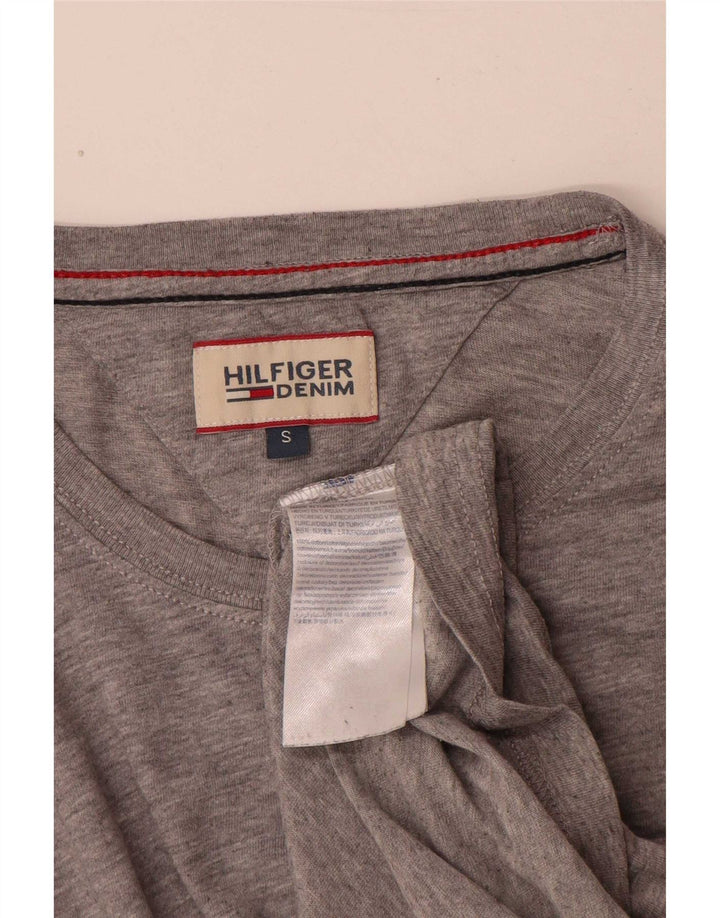 Męska koszulka Tommy Hilfiger z długim rękawem, mała, szara, nakrapiana bawełna