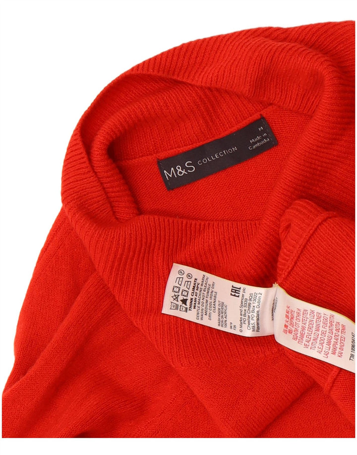 Marks & Spencer Damski sweter z golfem UK 14, średni czerwony