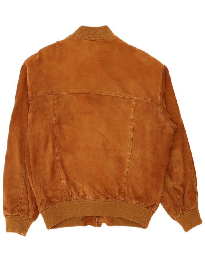 Vintage męska zamszowa kurtka bomber IT 54 2XL brązowa skóra