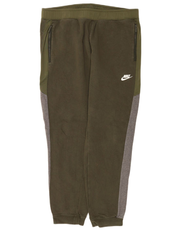 Męskie spodnie dresowe Nike Joggers XL Khaki, bawełna z blokami kolorów