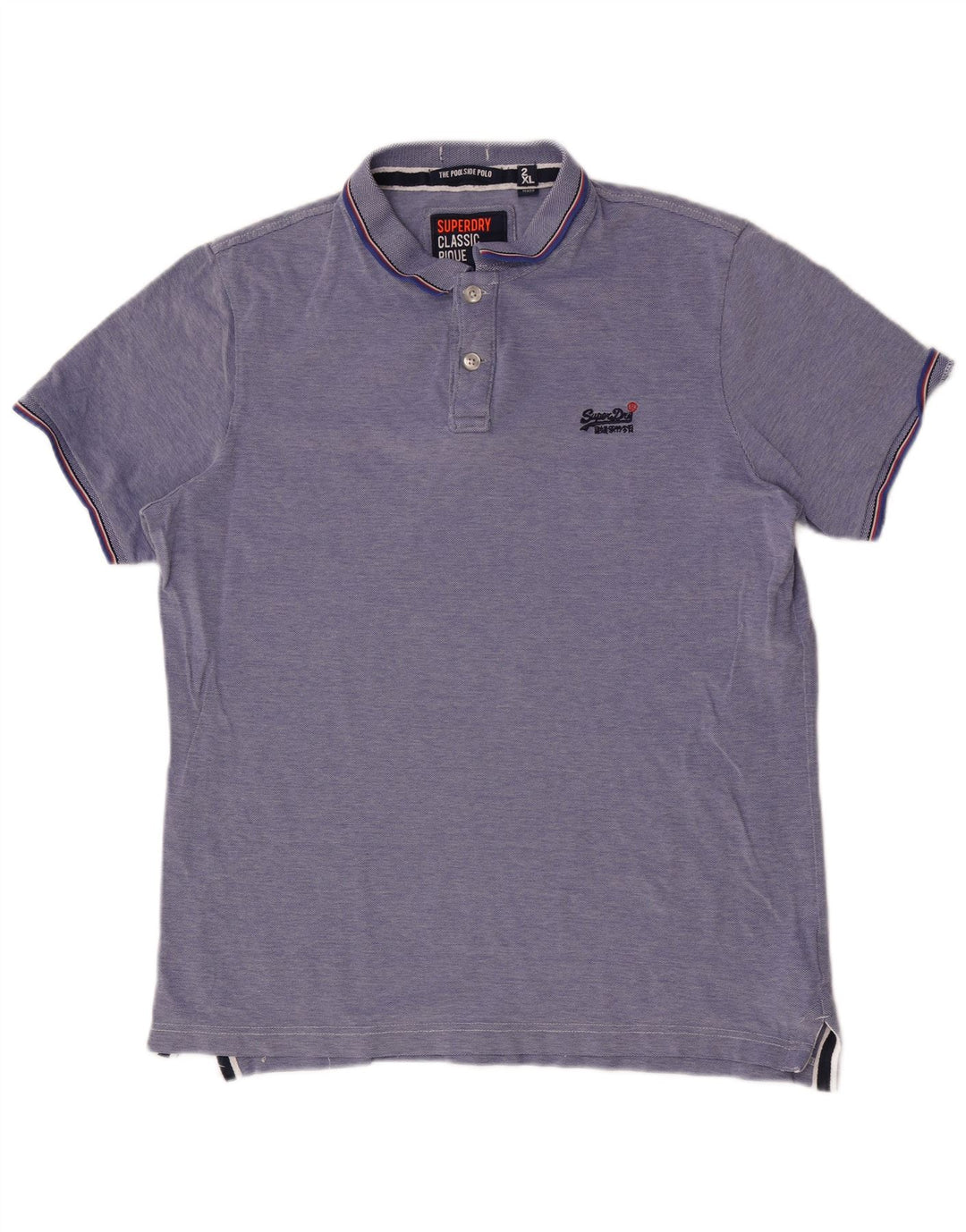 Męska koszulka polo SUPERDRY 2XL, niebieska, bawełniana