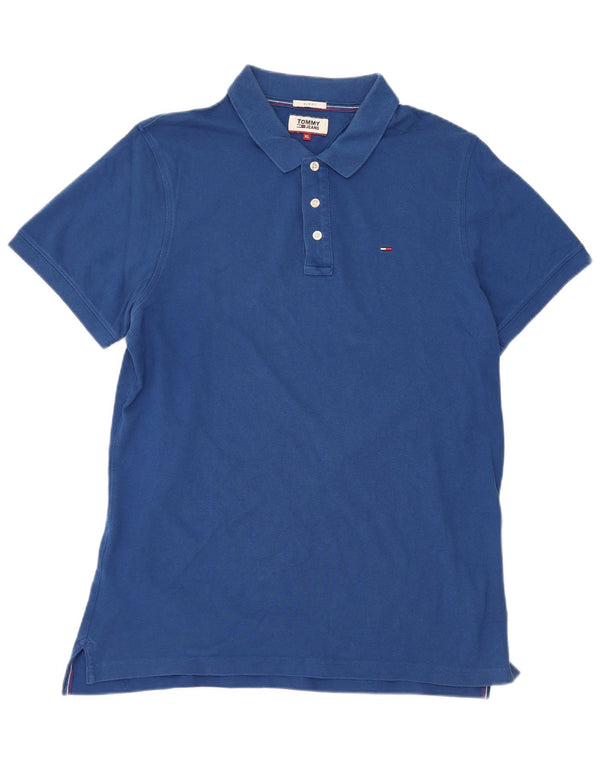 Męska koszulka polo Slim Fit Tommy Hilfiger XL, niebieska, bawełniana