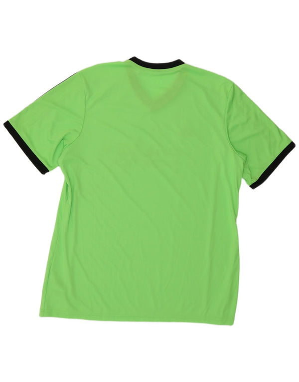 Adidas Męski T-shirt Climalite Graphic Top XL Zielony Poliester z blokami kolorów