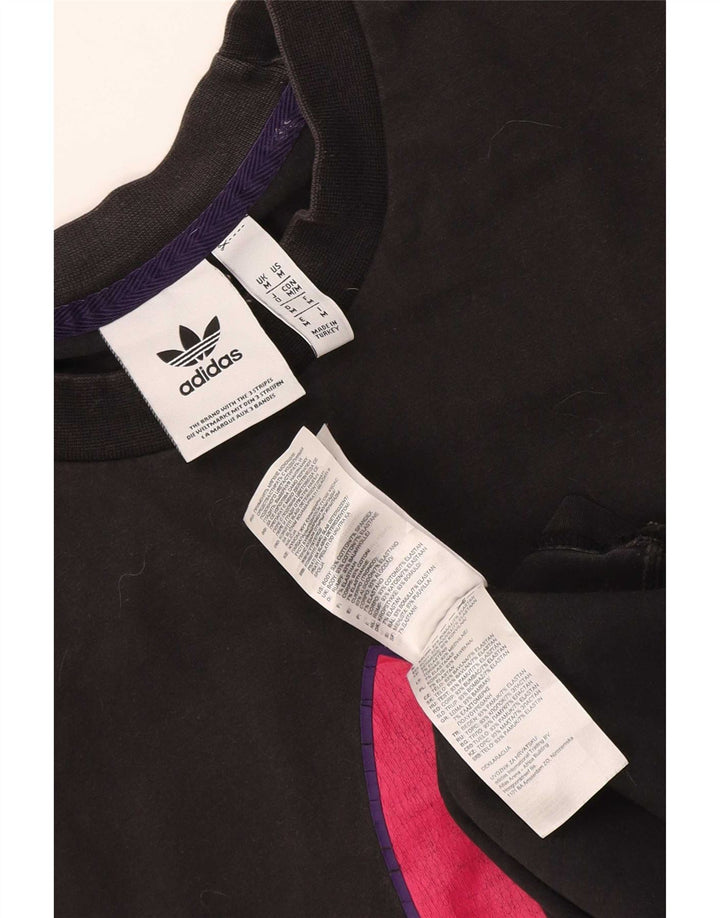 Męska koszulka z grafiką Adidas, średnia, czarna bawełna