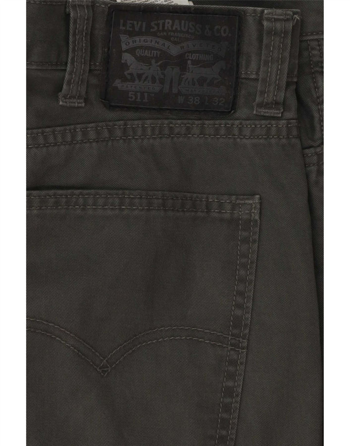 Męskie spodnie Levi's 511 Slim Casual W38 L32 Szara bawełna